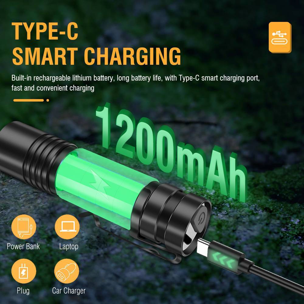 Super Bright Goat Tactical Flashlight Torch Super Bright LED Zoomable Torch