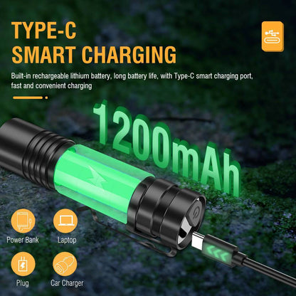 Super Bright Goat Tactical Flashlight Torch Super Bright LED Zoomable Torch